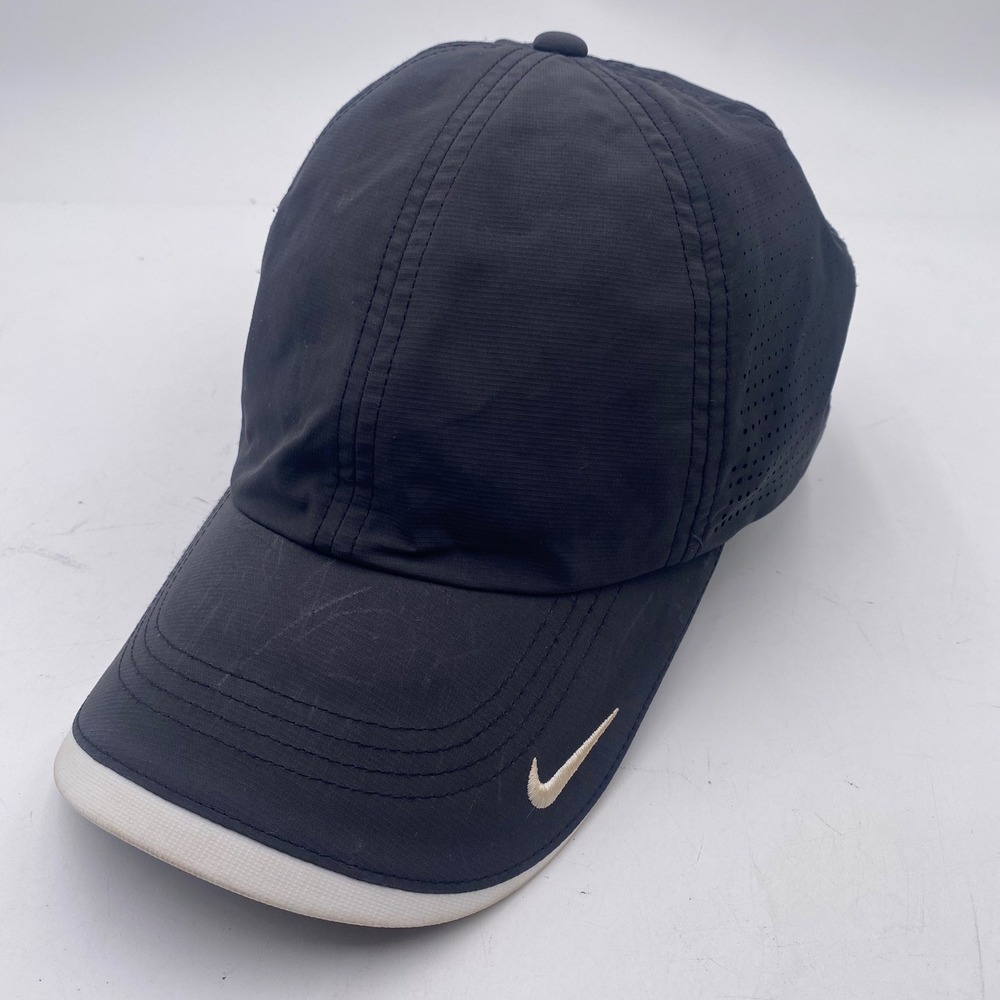Nike Heritage86 Dri-FIT Hat Adjustable OSFM Black White RUNNING Golf TENNIS Cap